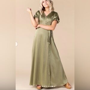Brass & Roe ‘Ava’ Satin Maxi Dress